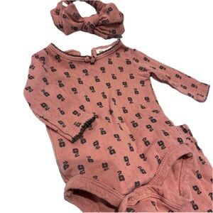 Pink Baby Onesie with Headband
